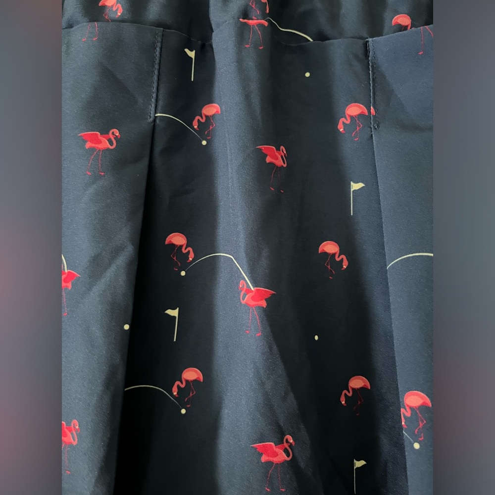 Women’s Kyodan Golf Skort Size Small Blue with Pink Flamingo print activewear - Picture 3 of 6